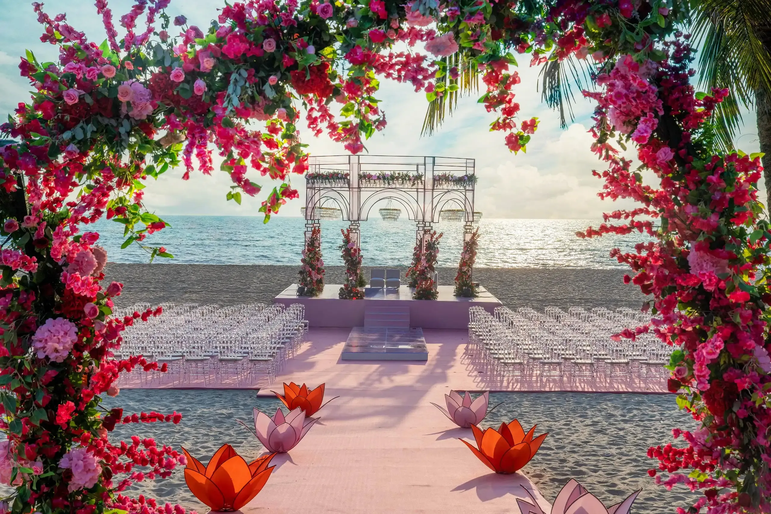 Goa beach wedding setup